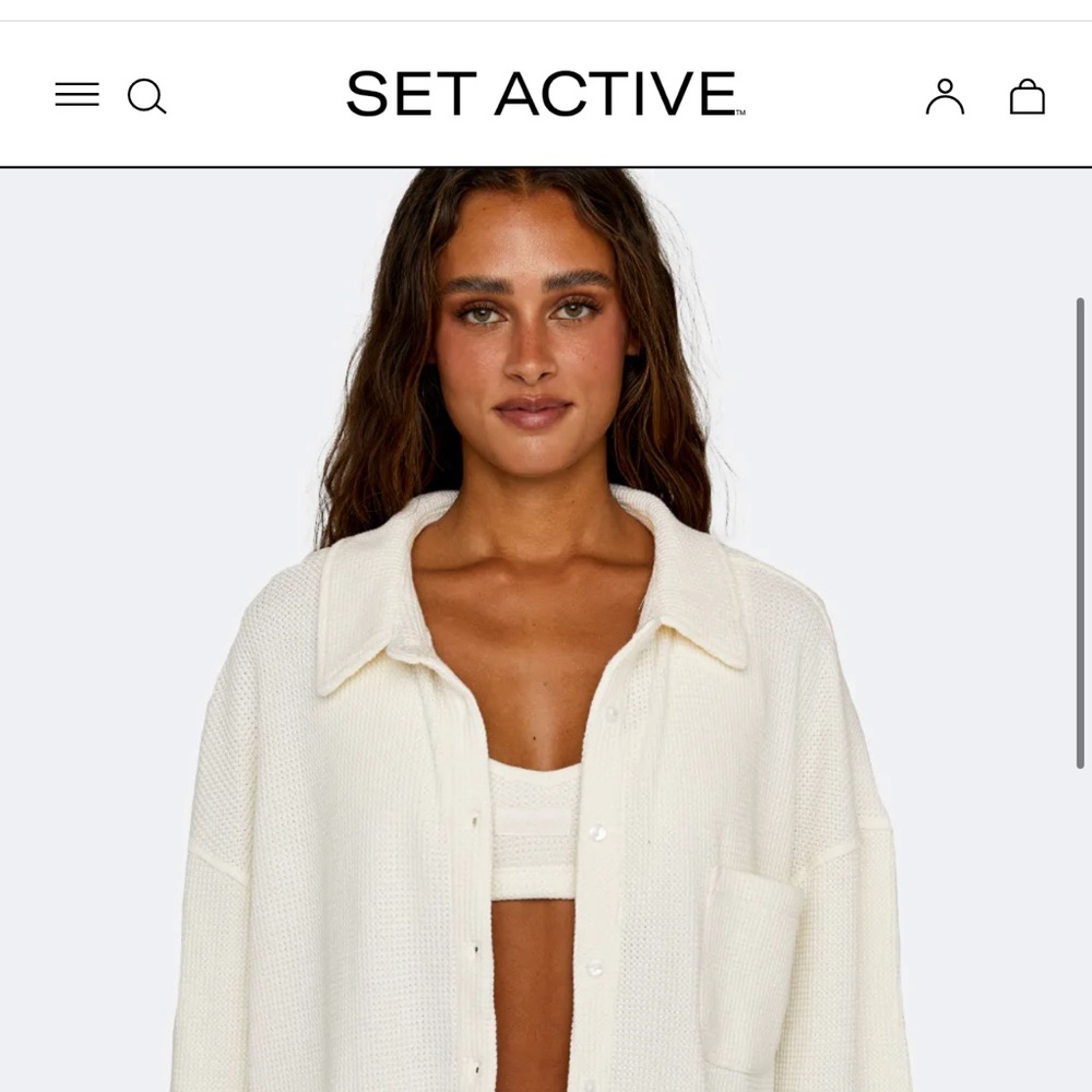 SOLD OUT SETactive Lounge Button Down (M) in Blanc